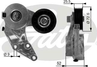 Gates T38377 - Натяжитель, поликлиновый ремень autospares.lv