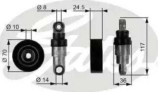 Gates T38243 - Ролик, поликлиновый ремень autospares.lv