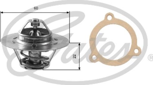 Gates TH12480G1 - Термостат охлаждающей жидкости / корпус autospares.lv