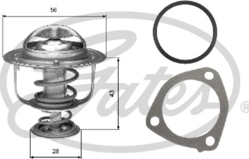 Gates TH31276G1 - Термостат охлаждающей жидкости / корпус autospares.lv