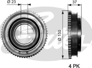 Gates TVD1053 - Шкив коленчатого вала autospares.lv