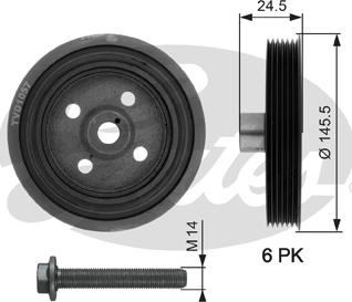 Gates TVD1057A - Шкив коленчатого вала autospares.lv