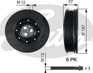 Gates TVD1060A - Шкив коленчатого вала autospares.lv