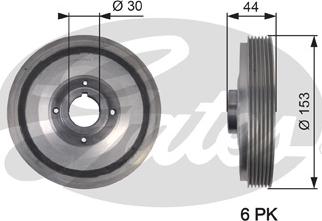 Gates TVD1067 - Шкив коленчатого вала autospares.lv