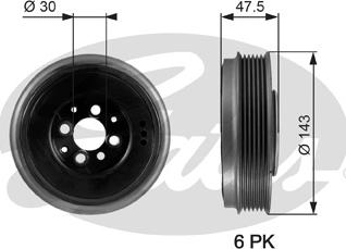 Gates TVD1003 - Шкив коленчатого вала autospares.lv