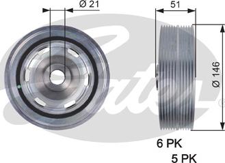 Gates TVD1083 - Шкив коленчатого вала autospares.lv