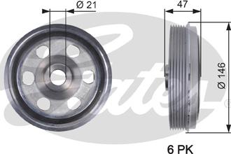 Gates TVD1082 - Шкив коленчатого вала autospares.lv