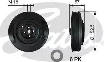 Gates TVD1033 - Шкив коленчатого вала autospares.lv