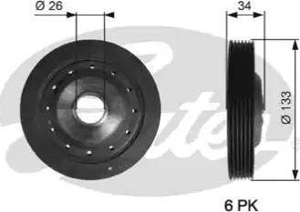 Gates TVD1113 - Шкив коленчатого вала autospares.lv