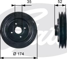 Gates TVD1124 - Шкив коленчатого вала autospares.lv