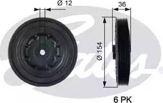 Gates TVD1128 - Шкив коленчатого вала autospares.lv