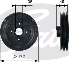 Gates TVD1123 - Шкив коленчатого вала autospares.lv