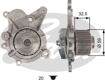 Gates WP0096 - Водяной насос autospares.lv