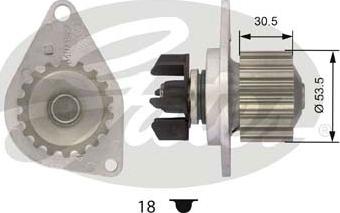 Gates WP0056 - Водяной насос autospares.lv