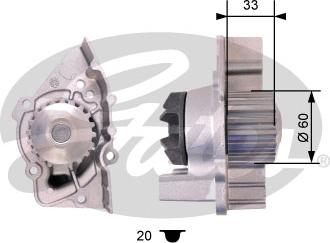 Gates WP0083 - Водяной насос autospares.lv