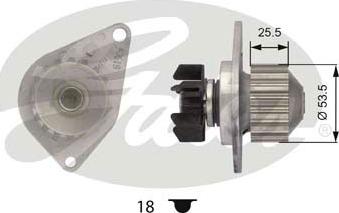 Gates WP0037 - Водяной насос autospares.lv