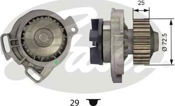 Gates WP0024 - Водяной насос autospares.lv