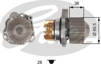 Gates WP0106 - Водяной насос autospares.lv