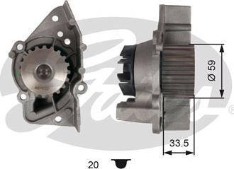 Gates WP0103 - Водяной насос autospares.lv