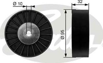 GATES-AU 36135 - Ролик, поликлиновый ремень autospares.lv