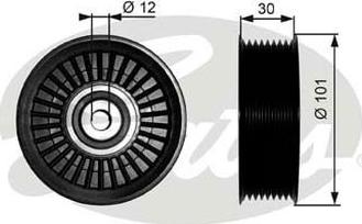 GATES-AU 36170 - Ролик, поликлиновый ремень autospares.lv