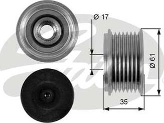 GATES-AU OAP7095 - Шкив генератора, муфта autospares.lv