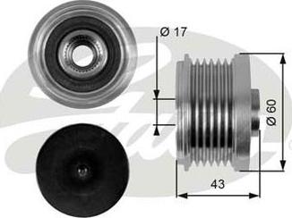 GATES-AU OAP7059 - Шкив генератора, муфта autospares.lv