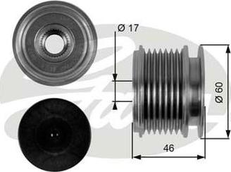 GATES-AU OAP7056 - Шкив генератора, муфта autospares.lv