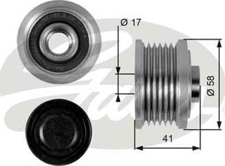 GATES-AU OAP7052 - Шкив генератора, муфта autospares.lv