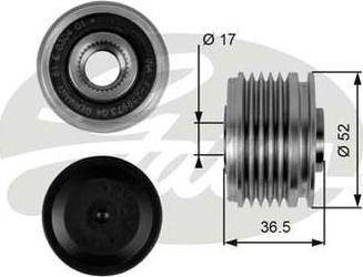 GATES-AU OAP7064 - Шкив генератора, муфта autospares.lv