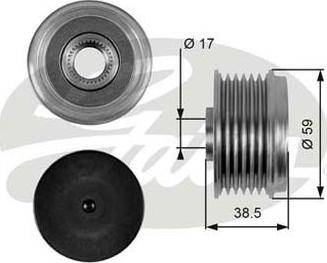 GATES-AU OAP7063 - Шкив генератора, муфта autospares.lv