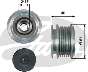 GATES-AU OAP7013 - Шкив генератора, муфта autospares.lv