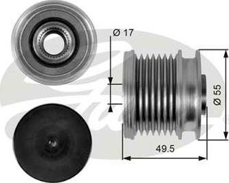 GATES-AU OAP7086 - Шкив генератора, муфта autospares.lv