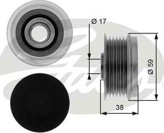 GATES-AU OAP7039 - Шкив генератора, муфта autospares.lv