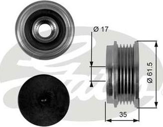 GATES-AU OAP7076 - Шкив генератора, муфта autospares.lv