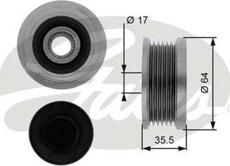 GATES-AU OAP7073 - Шкив генератора, муфта autospares.lv