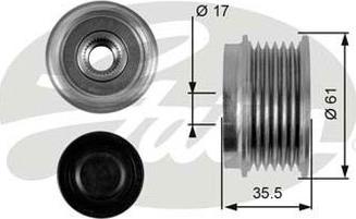 GATES-AU OAP7100 - Шкив генератора, муфта autospares.lv