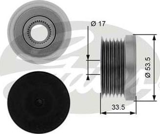 GATES-AU OAP7111 - Шкив генератора, муфта autospares.lv