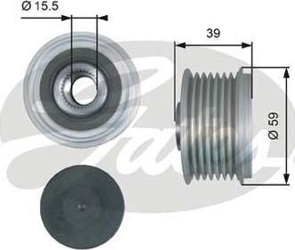 GATES-AU OAP7189 - Шкив генератора, муфта autospares.lv