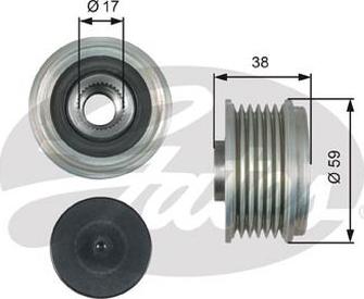 GATES-AU OAP7177 - Шкив генератора, муфта autospares.lv