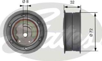 GATES-AU T41108 - Натяжной ролик, зубчатый ремень ГРМ autospares.lv