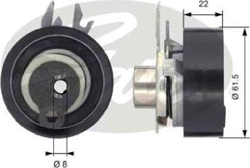 GATES-AU T43046 - Натяжной ролик, зубчатый ремень ГРМ autospares.lv