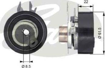 GATES-AU T43061 - Натяжной ролик, зубчатый ремень ГРМ autospares.lv