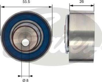 GATES-AU T43156 - Натяжной ролик, зубчатый ремень ГРМ autospares.lv