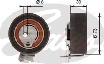 GATES-AU T43157 - Натяжной ролик, зубчатый ремень ГРМ autospares.lv