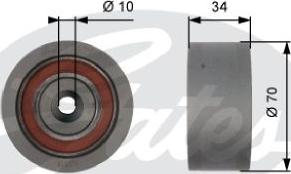 GATES-AU T42159 - Направляющий ролик, зубчатый ремень ГРМ autospares.lv