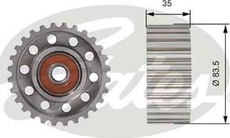 GATES-AU T42100 - Направляющий ролик, зубчатый ремень ГРМ autospares.lv