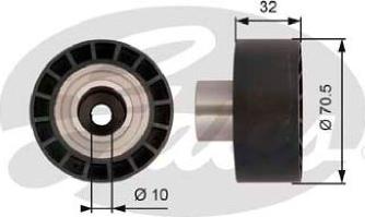 GATES-AU T42207 - Направляющий ролик, зубчатый ремень ГРМ autospares.lv