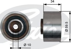 GATES-AU T42222 - Направляющий ролик, зубчатый ремень ГРМ autospares.lv