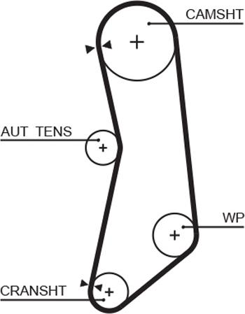 GATES-AU T1637 - Зубчатый ремень ГРМ autospares.lv